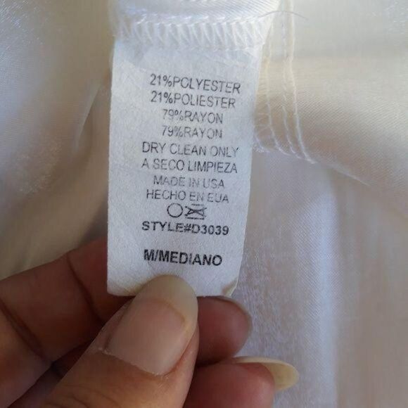 Vintage Glam Swing Dress M Sleeveless 3D Pleated Shimmering Pearl Ruffle Hem - Picture 8 of 8